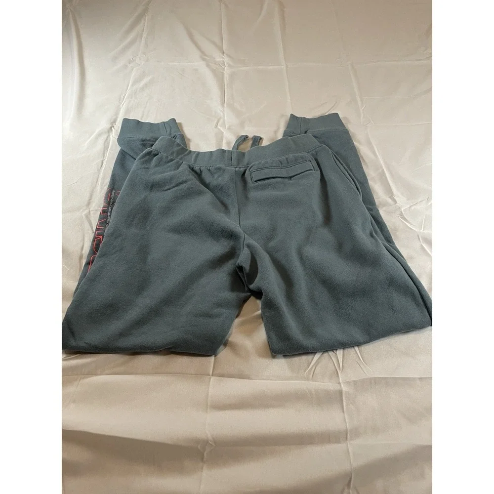 Under Armour Boys ColdGear Joggers Blue Gray Orange Logo Sweatpants YLG‎ Large